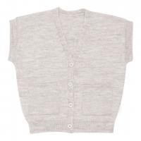 China Kids Cotton Knitted Sweater Vest Hand Knit Button Down Sleeveless Cardigans With Pockets on sale