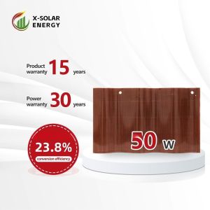 China X-Solar Solar Roof Tiles Short-Circuit Voltage of 8.62A and Power Tolerance Range 0-5W for Your Solar Energy Solutions wholesale
