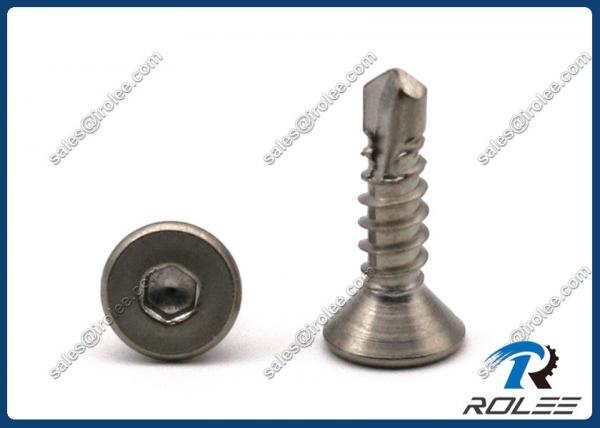 304/316/18-8/410 Stainless Steel Hex Socket Flat Head Self-drilling Tek Screws