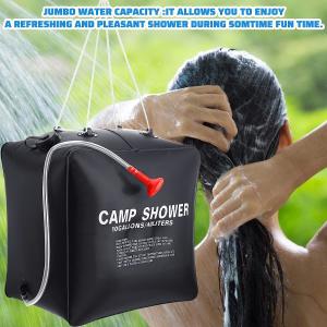 10 Gallons/ 40L Solar Camping Showers with Hot Water Portable Camping Shower Bag Removable Hose Shower Nylon Ropes