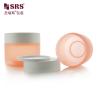 China SRSJK-250g Round Cylindrical Shape Food Grade Empty Frosted Orange Translucent Plastic Jar With Double Layer Design White Lid Closure For Eye Pads wholesale