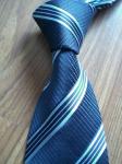 Blue and grid neck tie