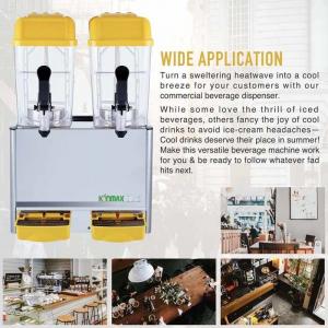 Commercial Double Tank Beverage Dispenser Cold Soft Orange Juicer