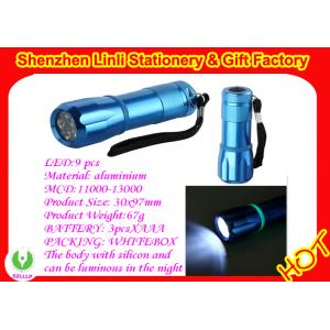 China Aluminium alloy and silicone 9pcs led torches flashlight light with 3pcs*AAA battery supplier