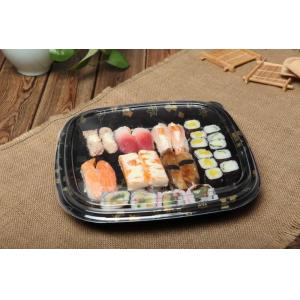 China Les sushi carrés boursouflent l'enlèvement l'emballage en plastique jetable de boîte de repas avec l'impression pour la partie supplier