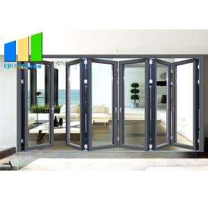 China Aluminum Bi Folding Accordion Door With Double Glass For Balcony supplier