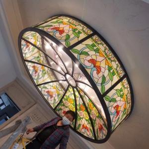 China Church Architectural Tempered Art Glass Window Panels Decorative Colored Dome Stained Glass supplier