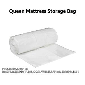 Commercial Moving And Storage Mattress Bag, Queen, 4 Mil, 1 Count, White, 80"L X 60"W X 10"H