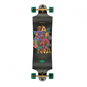 Dusters California Skateboards Golden State Black / Green Longboard Complete Skateboard - 9.75" x 38"