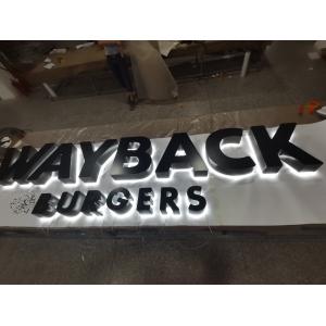 China Custom Acrylic 3D LED Lighted Letter Signs UL RoHs Certificated for Bus Stations Burgers Store supplier