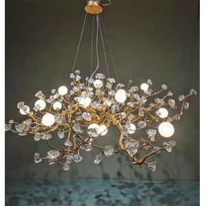 Customized All Copper Creative Glass Stone Pendant Chandelier To Create Light Luxury Style
