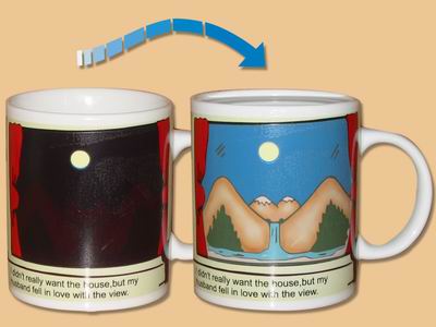 Creative design  color changing Personalized Ceramic Mug  for  soothing cup of coffee
