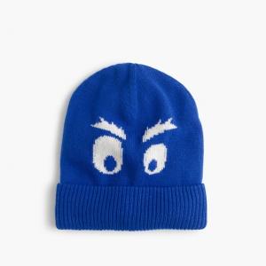 China Boy ' S 100% Acrylic Knit Beanie Hats Intarsia Type With Lining Blue Color supplier