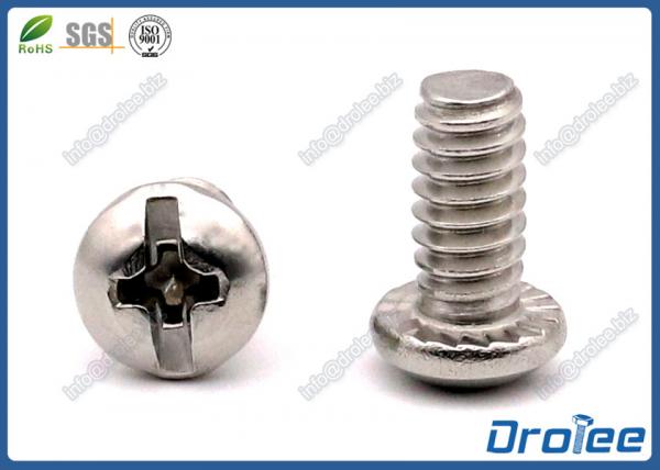 Stainless Steel Philips Slotted Combo Drive Pan Head Serrated Machine Screws
