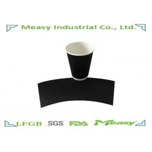 Ripple Paper Cups For Hot Drink With Good Insulation Black , Yellow Color