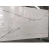 Wholesale Grey Veins White Calacata Quartz， white quartz slabs Stone for Kitchen