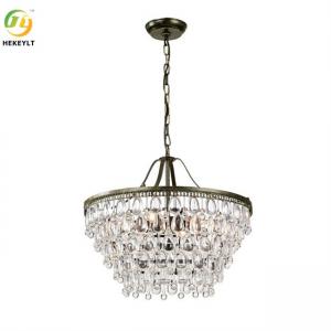 E12 Modern Luxury Clear Tiered Led Chandelier With Crystal Accents