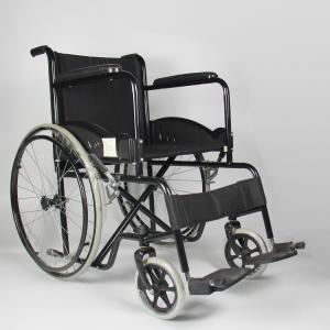 Bare Bones Basic Folding Steel Wheelchair With Powder Coating Frame