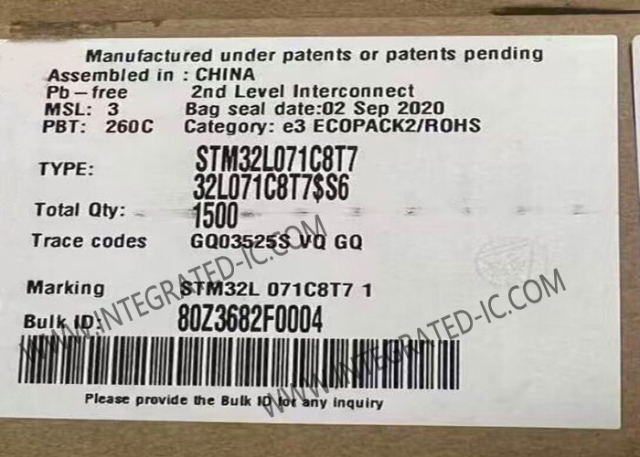 China Microcontroller MCU STM32L071C8T7 Up To 32MHz STM32 Ultra Low Power MCU LQFP-48 wholesale