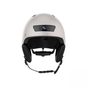 White Shiny 1200mAh Intelligent Bike Helmet With BT 5.0 Bluetooth Built In