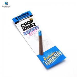 China Pre Roll Cigar Packaging Blunt Wrap Three Side Sealed Moisture Proof Plastic Bag supplier