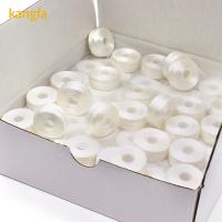 China Kangfa 100% Polyester White 75d/2 144pcs/box L Size Polyester Pre Wound Bobbin Thread For Embroidery on sale