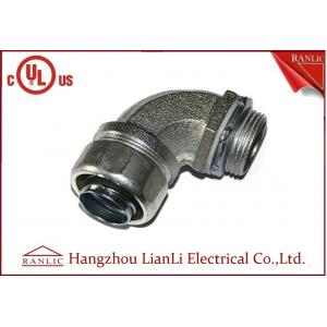 China 1/2 UL Listed Liquid Tight Malleable Iron Steel Lock Insulated Flexible Connector Galvanized 90 Degree supplier