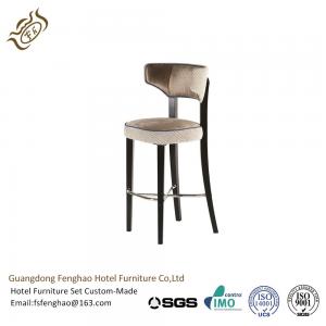 China High Back Hotel Bar Stools Button Deco Counter Height Swivel Bar Stools Upholstery supplier