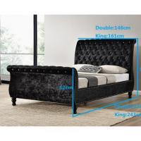 China Headboard Assembly Black Upholstered Bed Frame Queen Oem on sale