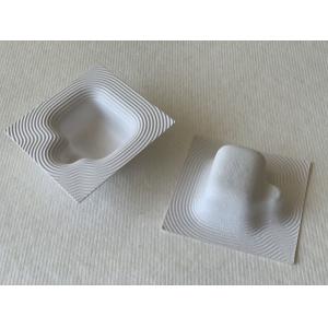 OEM Biodegradable Compostable Packaging Ripple Texture Pulp Tray Packaging