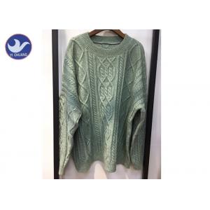 Korean Stylish Crew Neck Cable Knit Cardigan , Big Loose Winter Wool Jumpers
