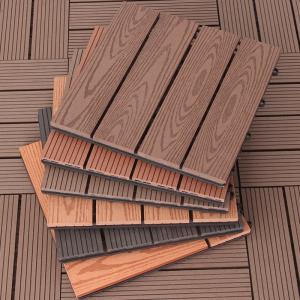 DIY Click Lock Outdoor Flooring Wood-Plastic Composite Decking Tiles for Garden Floor