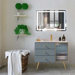 Modern Bathroom Cabinet With Mirror Waterproof  Floor Mounted