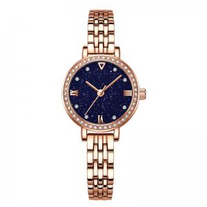 Blue Sandstone Women Quartz Wrist Watch 11mm Thickness 3ATM Antiwater