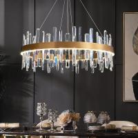 China Geometric Stainless Crystal Luxury Pendant Light Fixtures High End ODM on sale