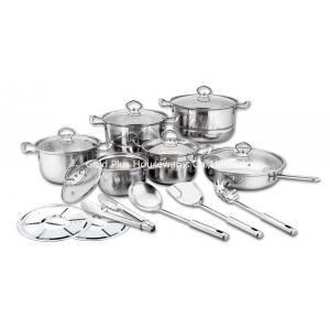 18pcs Cookware sets high-temperature firing China style stain with glass lid soup pot & frying pan & steamer