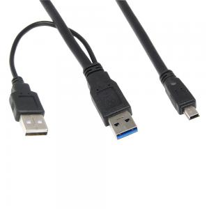 China 0.6M 2FT USB 3.0 Y-Cable USB 3.0 A Male To MINI 10P Male + USB2.0 Power supply supplier