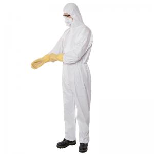 Oem Breathable Disposable Hooded Coverall 30-70gsm Medical Protective Clothing