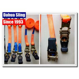 China Customized Length Short Ratchet Tie Down Straps For Motorcycle Lightweight supplier