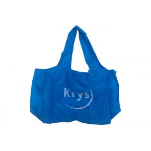 Blue Large Capacity Foldable Cloth Shopping Bags With Botton Closure