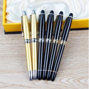 China promo metal bank pen,metal Gel ink roller pen with cap supplier