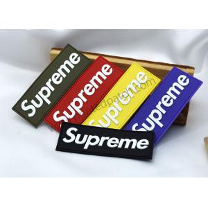 Embossed PVC Rubber Label Silicone Supreme T Shirt Label Flat Color Separation