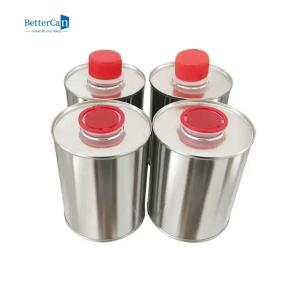 China 1 Gal Engine Oil Tin 1 Liter Metal Packaging Tins With Plastic Stopper Screw Lid supplier