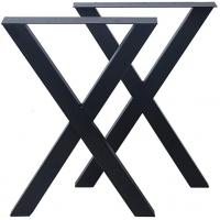 China Powder Coated Xshape or Square Shape Leg Metal Dining Table Legs for Furniture Design on sale