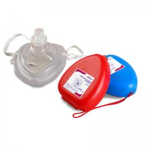 Face CPR Resuscitation Mask On Child Adult Pocket Heart Shape Hard Case Wrist Strap Oxygen