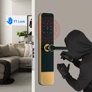 China Anti Peep Smart Fingerprint Door Lock Aluminium Alloy Touch Screen Front Door Lock supplier