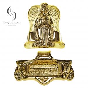 Angel Shape Coffin Corner Last Supper Lug Design Coffin Accessories Gold Plated 19#