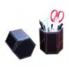 Pen Stand PU Leather 9cm Office Stationery Holder