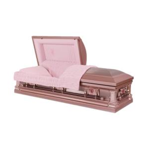 China Silver Finish Metal Casket SGS Certification With Swing Bar Handle MC05 supplier