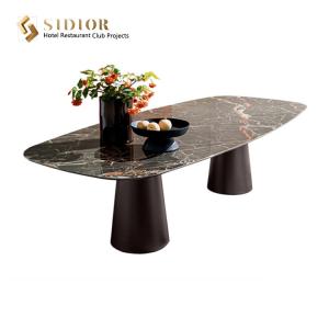 Restaurant Dining Table, Canteen Table Desk, Buffet，Sintered Table Top, Nature Marble, Man Make Marble Table Solid Base